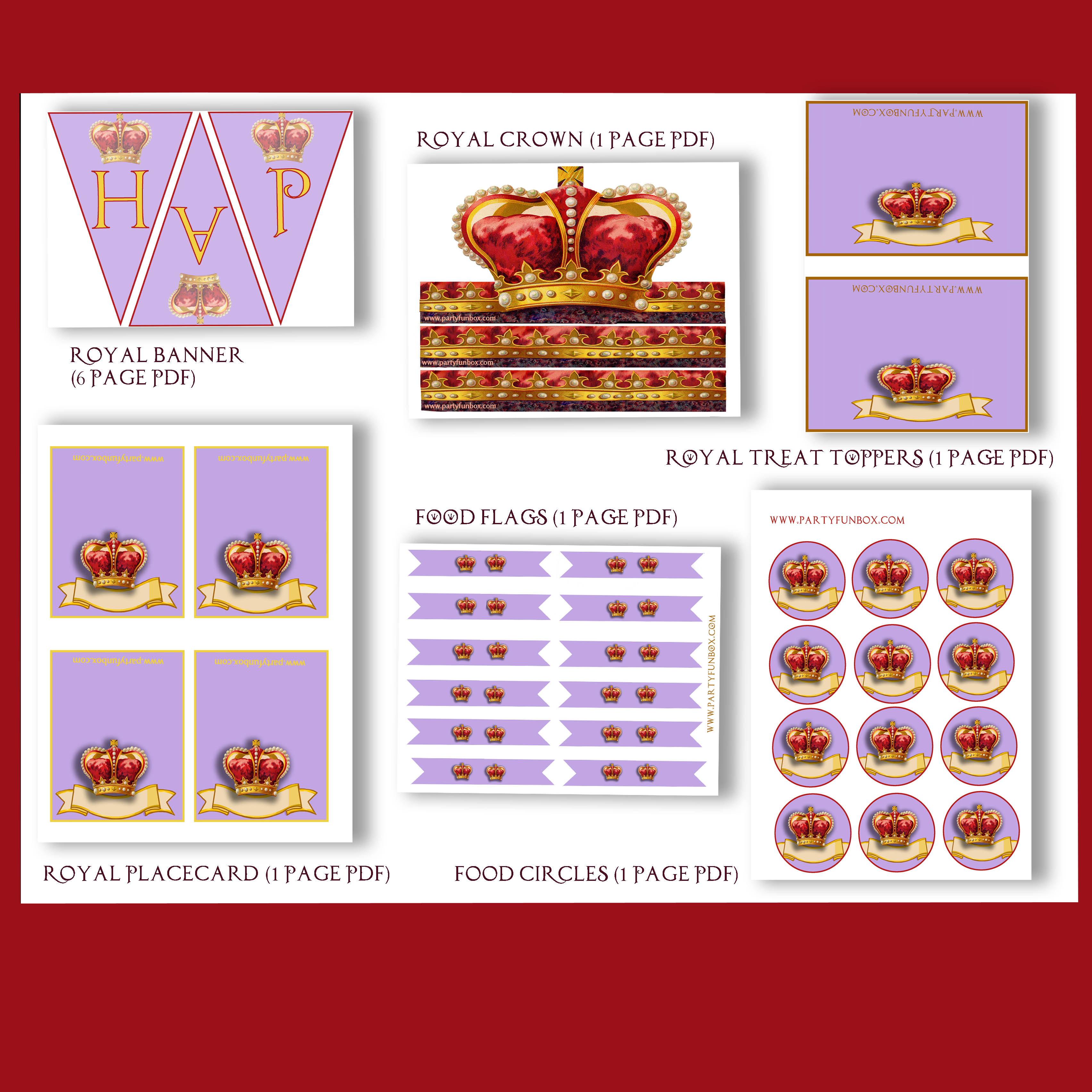 Royal Printables - Party Fun Box